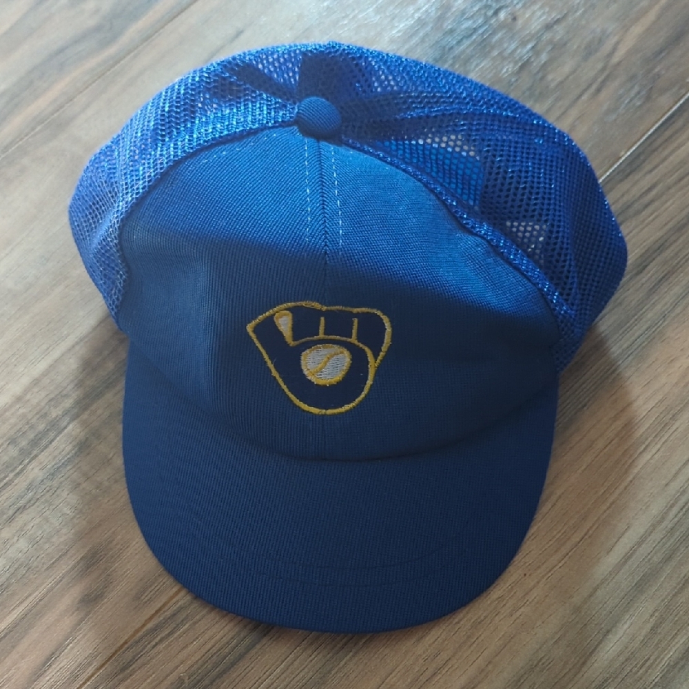 MLB Kids Blue Mesh Milwaukee Brewers Baseball Cap
